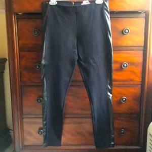 J. Crew women’s black leggings with faux leather